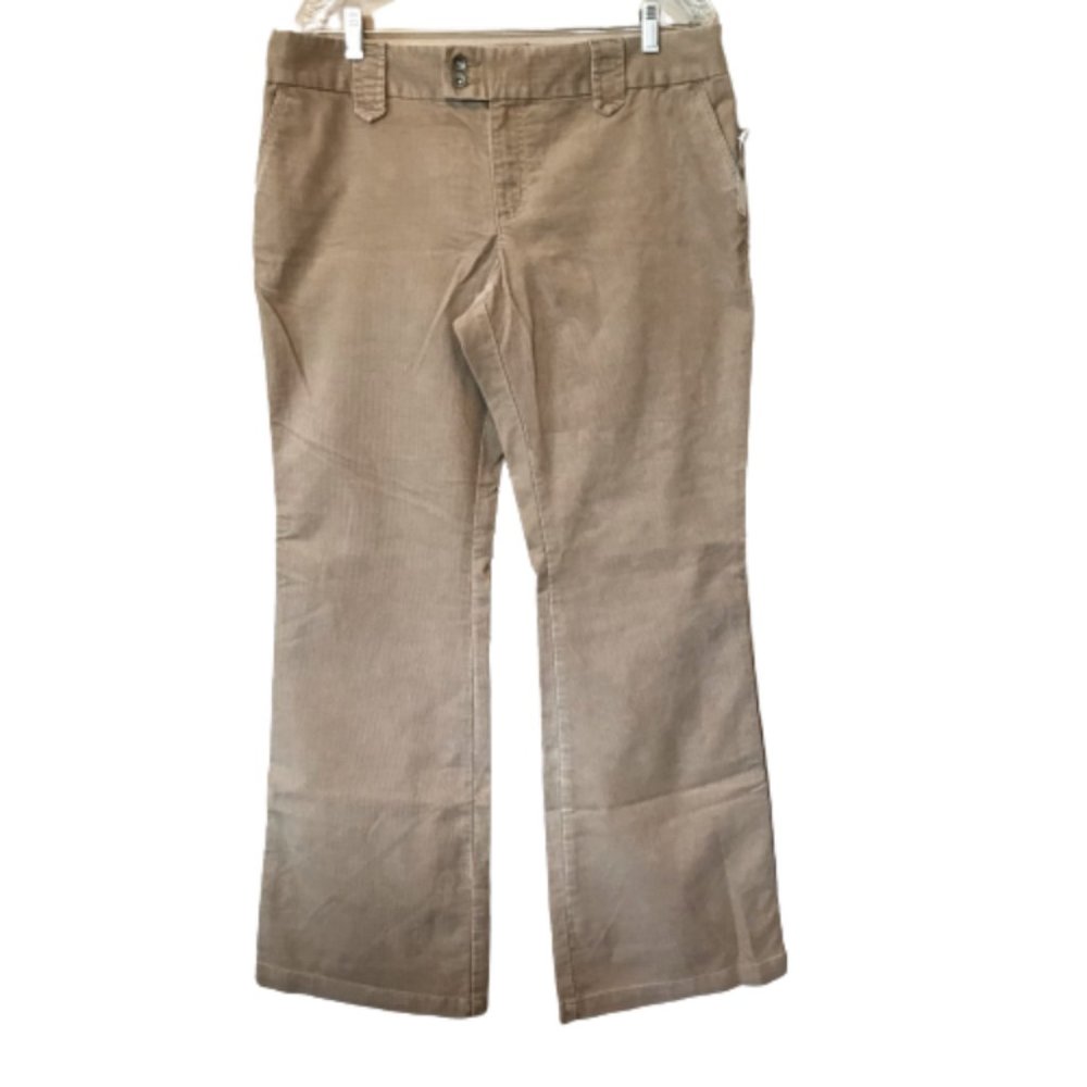 Gap Tan Khaki Long and Lean Stretch Corduroy Flare Leg Casual Pants Size 14